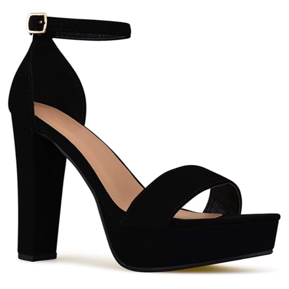 Womens Platform Ankle Strap High Heel -peep Toe - Picture 3 of 4